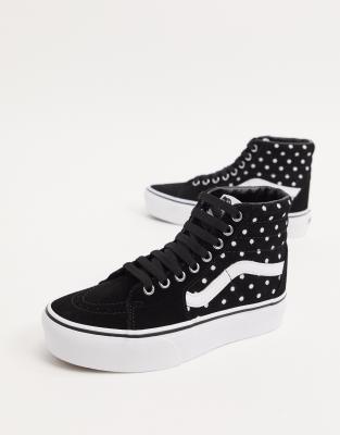 vans blanche a pois noir