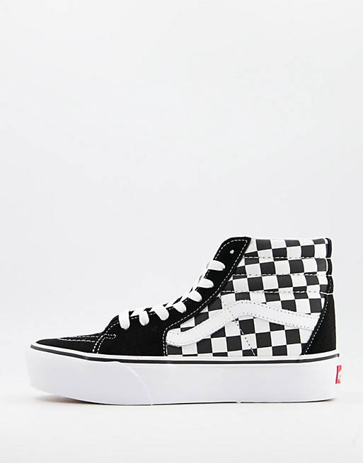 Vans SK8-Hi Platform 2.0 checkerboard sneakers in black ارواج ميكب فور ايفر