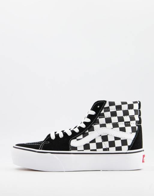 Vans SK8-Hi Platform 2.0 checkerboard sneakers in black | ASOS