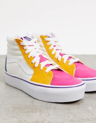 color block platform vans