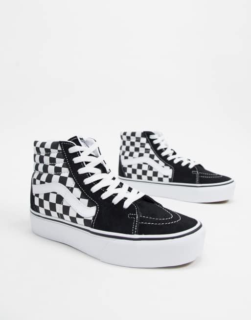 Vans checkerboard cheap platform high tops