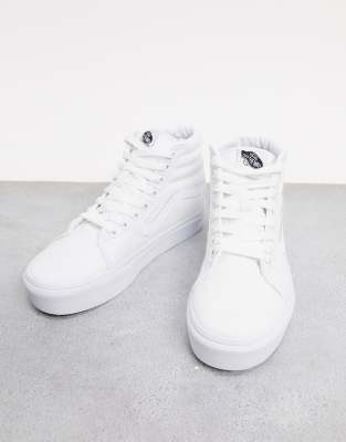 vans white high top platform