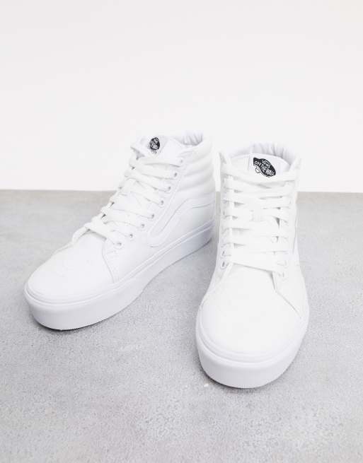 White high top vans on sale platform