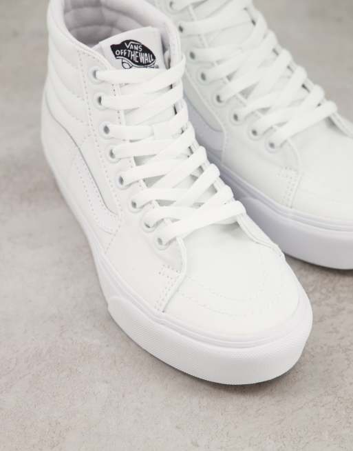 Vans high shop tops all white