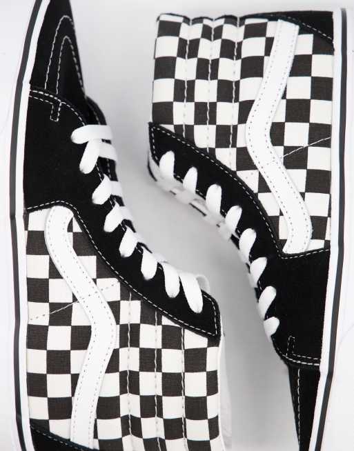 Black and white checkered high outlet tops