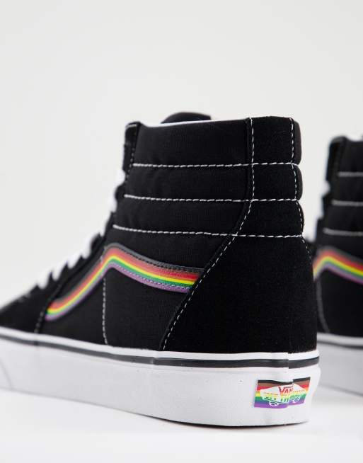 Vans Sk8 Hi Rainbow Sorte sneakers
