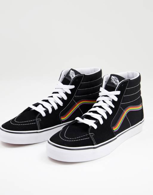 Rainbow vans with store black