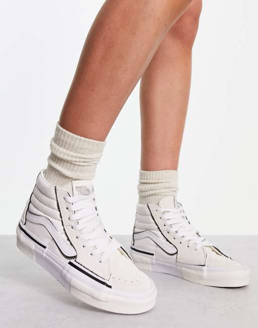 Vans Sk8-Hi Reconstruct sneakers in white | ASOS