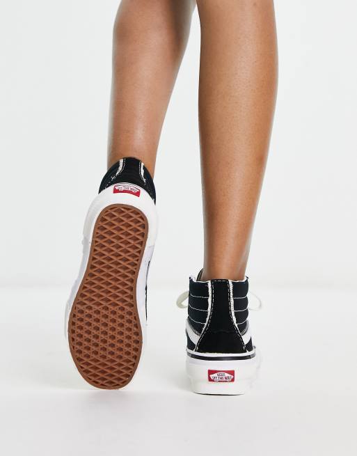 Vans SK8 Hi reconstruct trainers in black and white ASOS