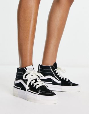 Vans SK8-Hi reconstruct trainers in black and white | ASOS