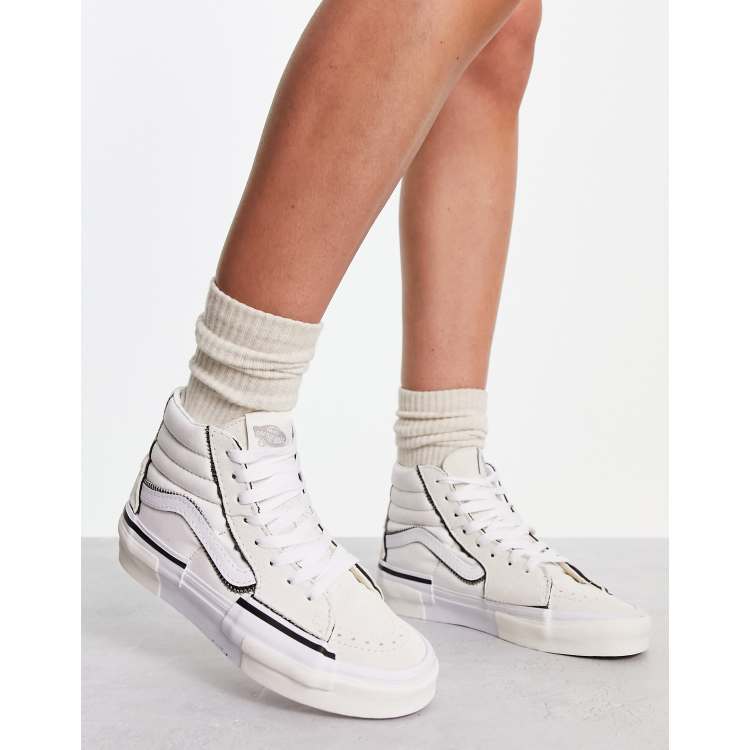 Vans canvas sk8 hot sale hi white womens