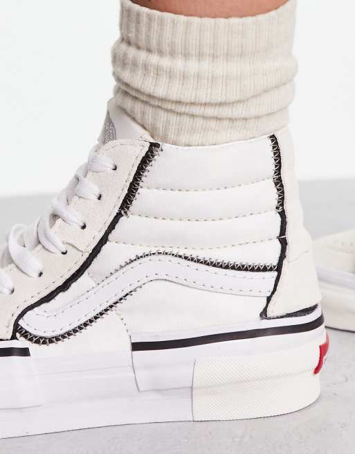 Vans canvas sk8 store hi white womens