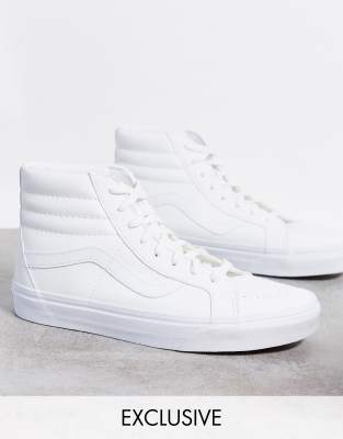 high top white leather vans