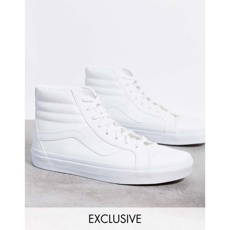 Vans sk8 hi clearance white leather