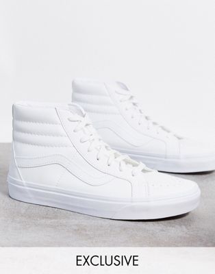 vans high tops white leather