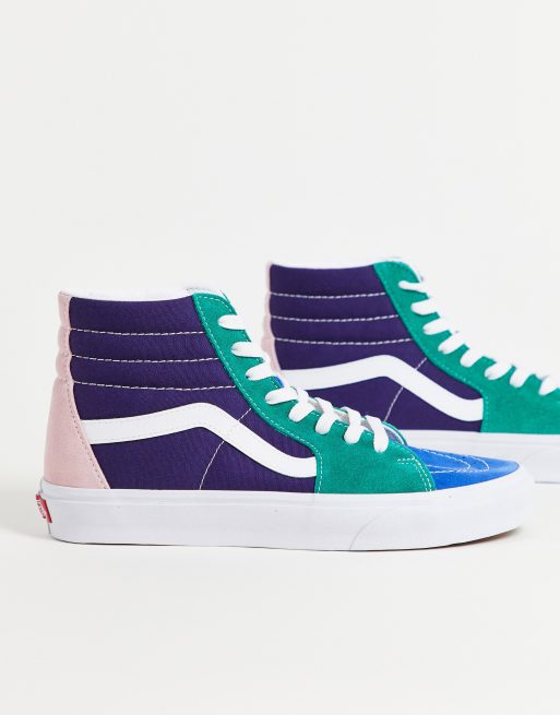 purple and green vans high tops