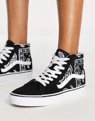 Vans Sk8-hi Sneakers In Black Bandana Print