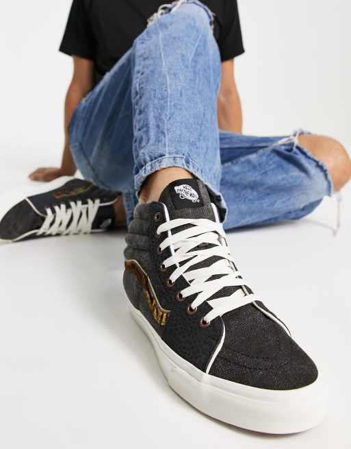 vans sk8 hi blue denim