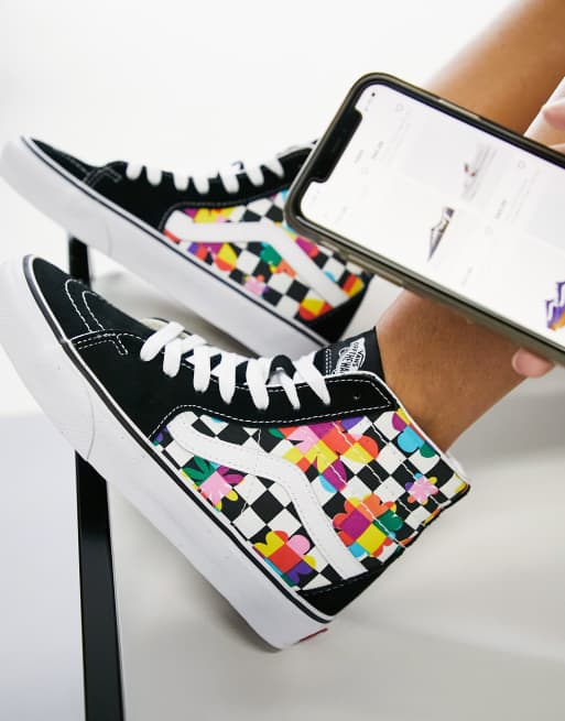 Vans checker 2025 floral sk8 hi