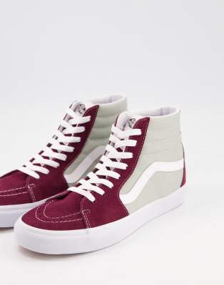 Vans Sk8-Hi Old Skool Maroon/Burgundy Suede High Top Sneakers US