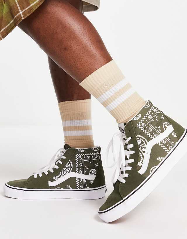 Vans Sk8-Hi sneakers in green bandana print