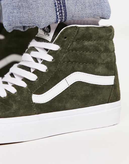 Green suede vans high on sale tops