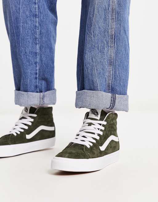 Vans Sk8 Hi sneakers in green suede