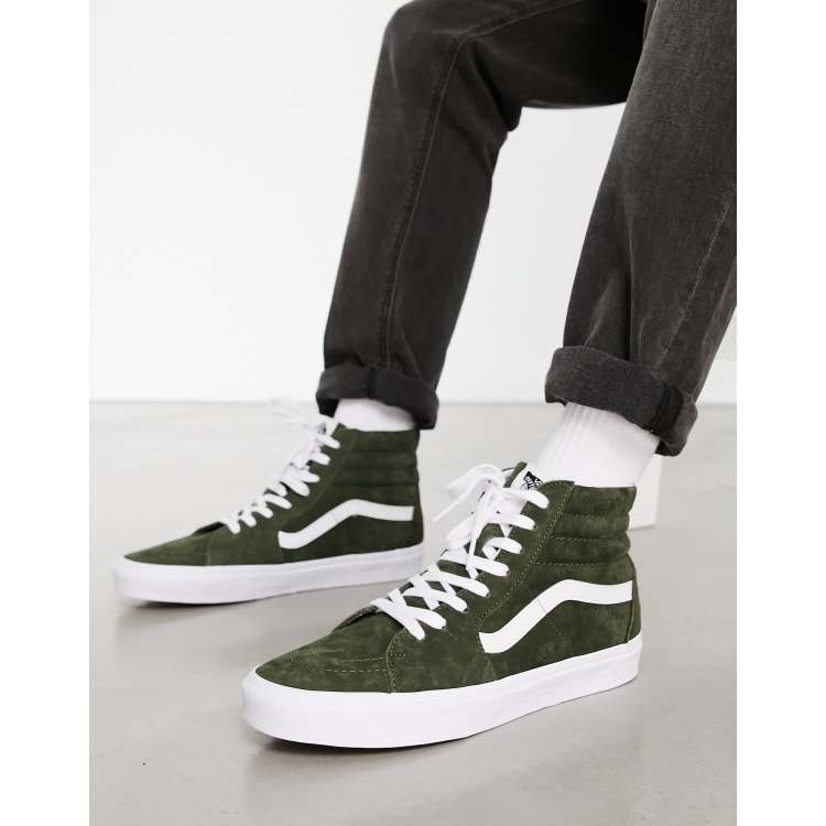 Olive green cheap suede vans