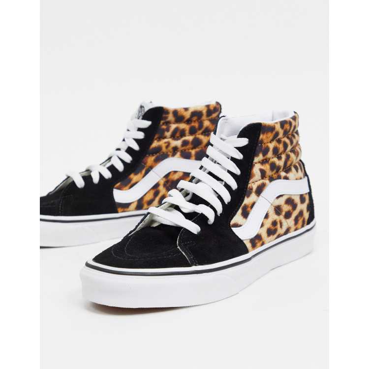 Vans sk8 clearance hi leopard black