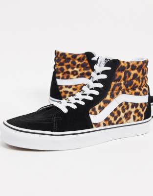 vans sk8 hi leopard black