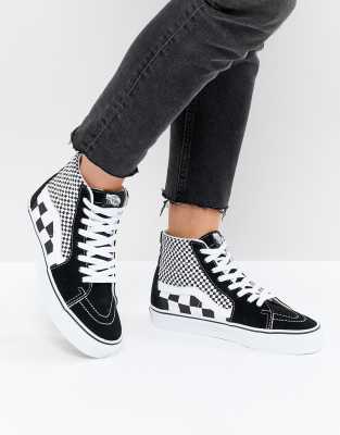 mixed checkerboard vans womens