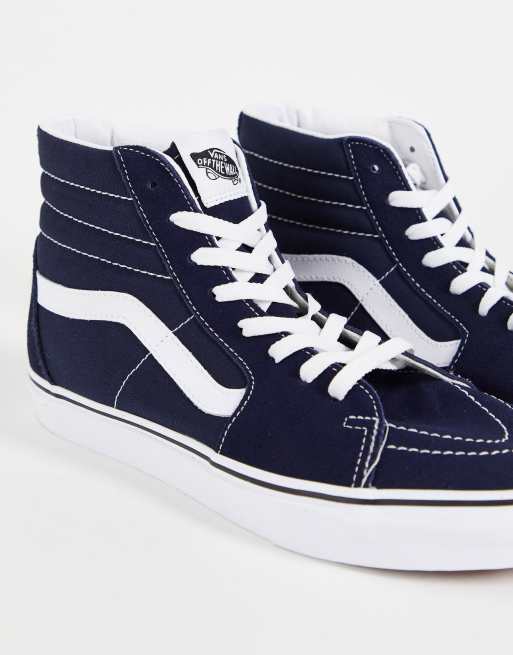 Vans navy 2025 blue high tops