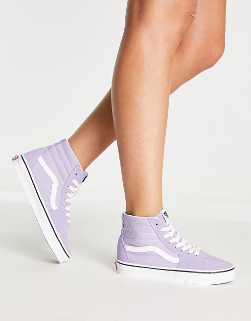 Vans Sk8-Hi Skate Shoes Floral Check Lavender/Black : Men's 6.5 - Women's 8 Medium