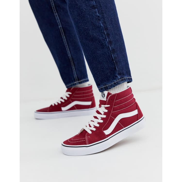 Красные вансы. Vans sk8 High. Кроссовки vans sk8-Hi. Высокие vans sk8. Красные кроссовки Ванс.