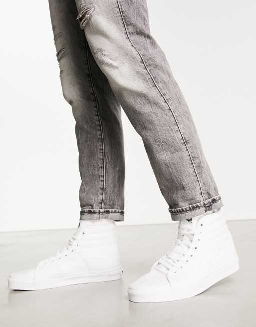 Grey and white on sale high top vans