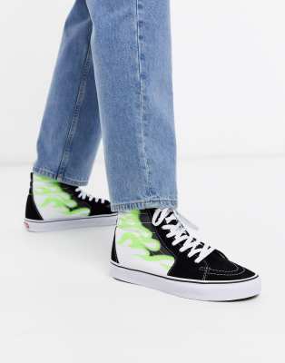 vans alte nere con fiamme