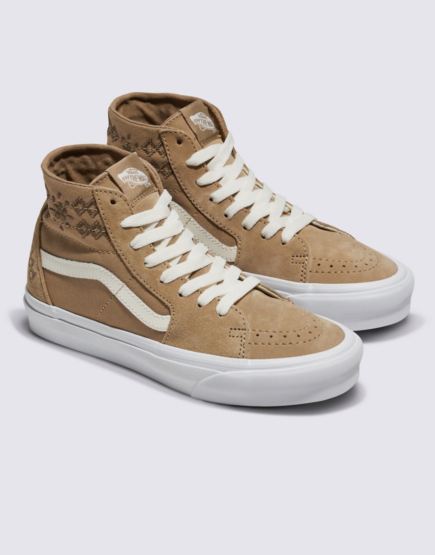 Vans Sk8-hi Sneakers With Craftcore Embroidery In Khaki-green