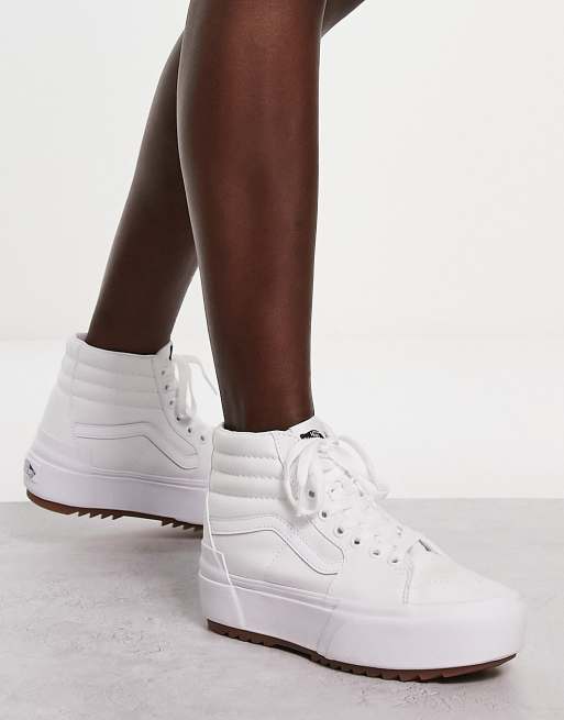 Vans canvas sk8 2025 hi white womens