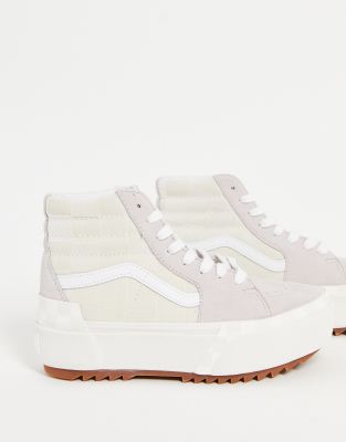 vans sk8 hi stacked beige