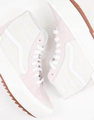 violet and white checkered vans