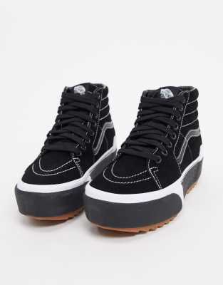 vans sk8 hi stacked negras