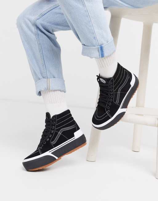 Vans SK8-Hi Stacked suede sneakers in black