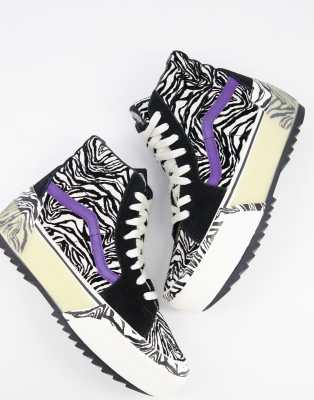 vans platform zebra