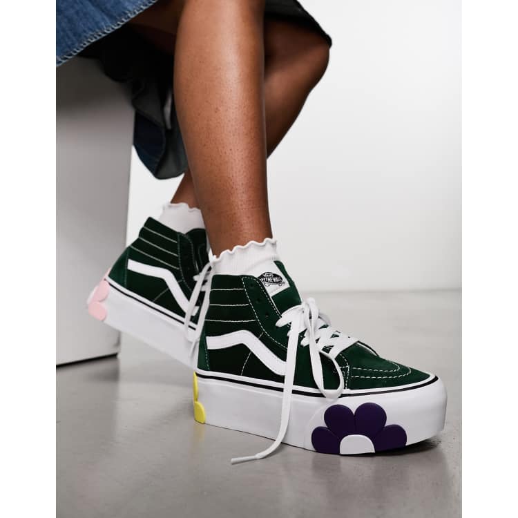 Vans SK8 Hi Stackform oversized floral sneakers in green ASOS