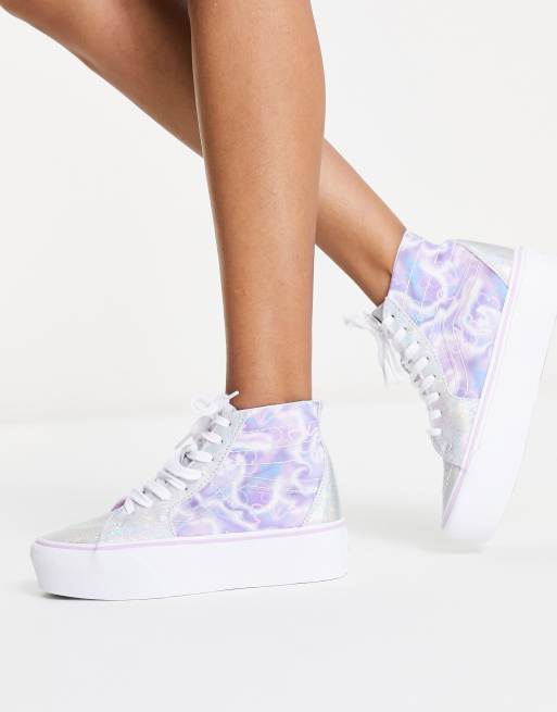 Vans Sk8-Hi Stackform tapered sneakers in holographic 
