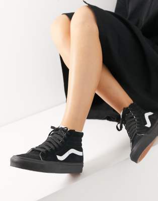 Vans SK8-Hi stripe in black ASOS