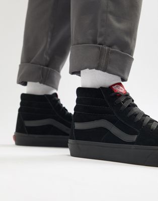 Vans Sk8-Hi suede sneakers in black 
