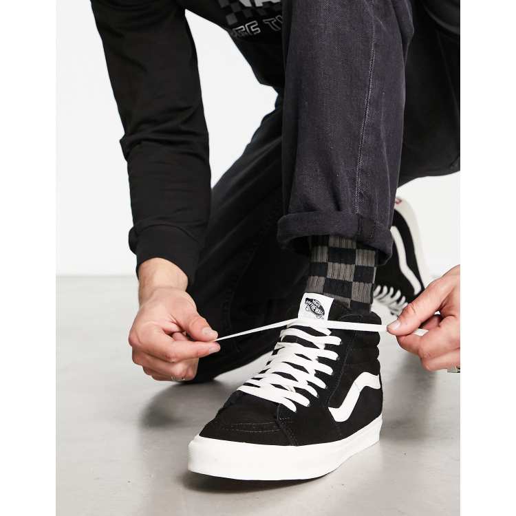 Mezclado Sí misma Comprensión Vans Sk8-Hi suede sneakers in black | ASOS