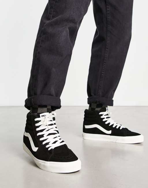 Vans SK8-Hi suede trainers in black white