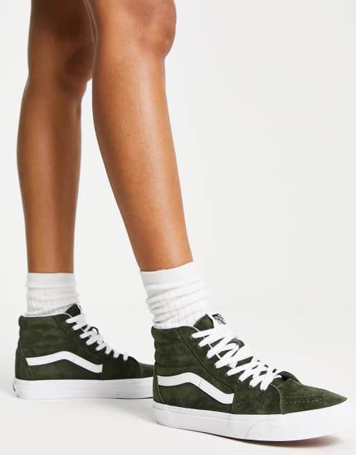 Vans sk8 hi slim shop khaki hi top trainers